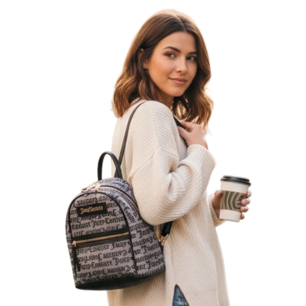 JUICY COUTURE Mini Backpack Black Gray Signature Logo R $99